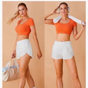 White Workout Running Shorts | Women’s Athletic Shorts | WORN ONCE